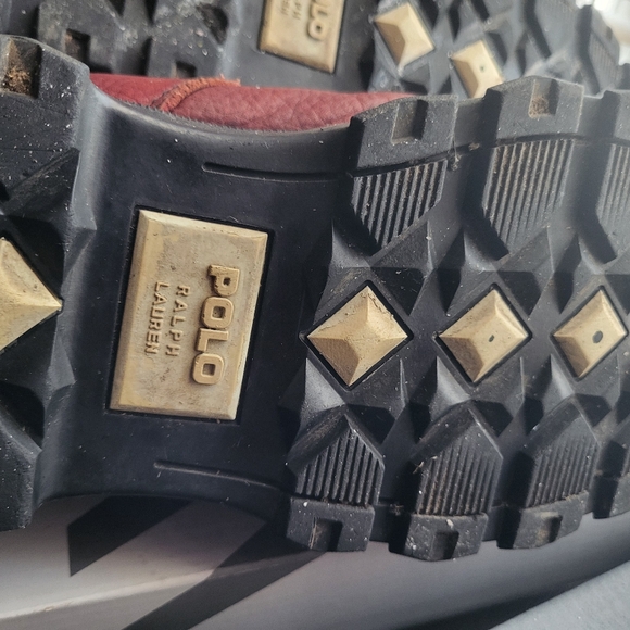 Polo High-Top Boots in Burgundy and Olive Size 10.5 The Condition Is Good, - Picture 5 of 9